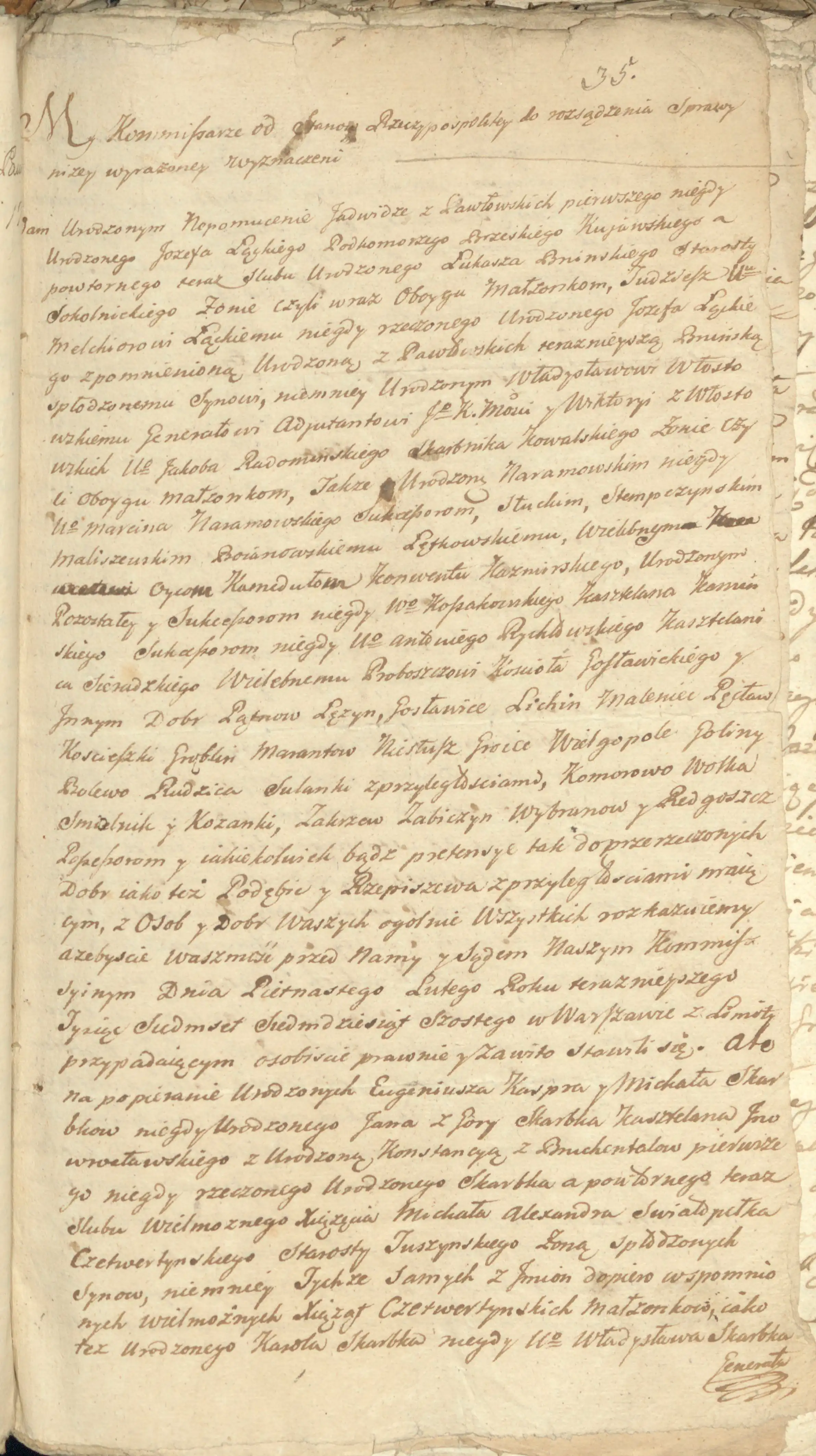 Archiwum Państwowe w Poznaniu, Księgi sądu i urzędu grodzkiego w Koninie, sygn. Konin Gr. 145, k. 35