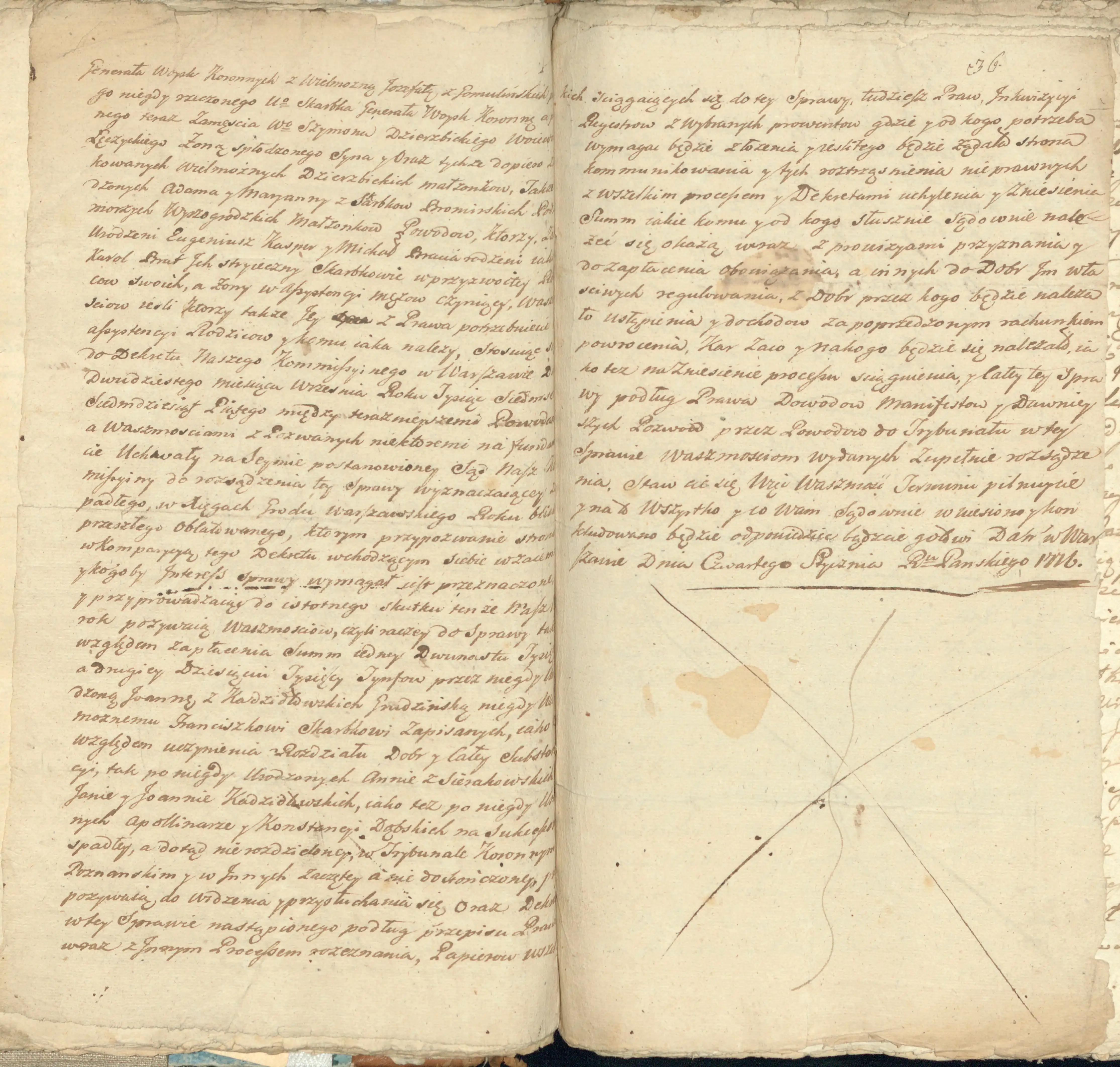 Archiwum Państwowe w Poznaniu, Księgi sądu i urzędu grodzkiego w Koninie, sygn. Konin Gr. 145, k. 35v-36