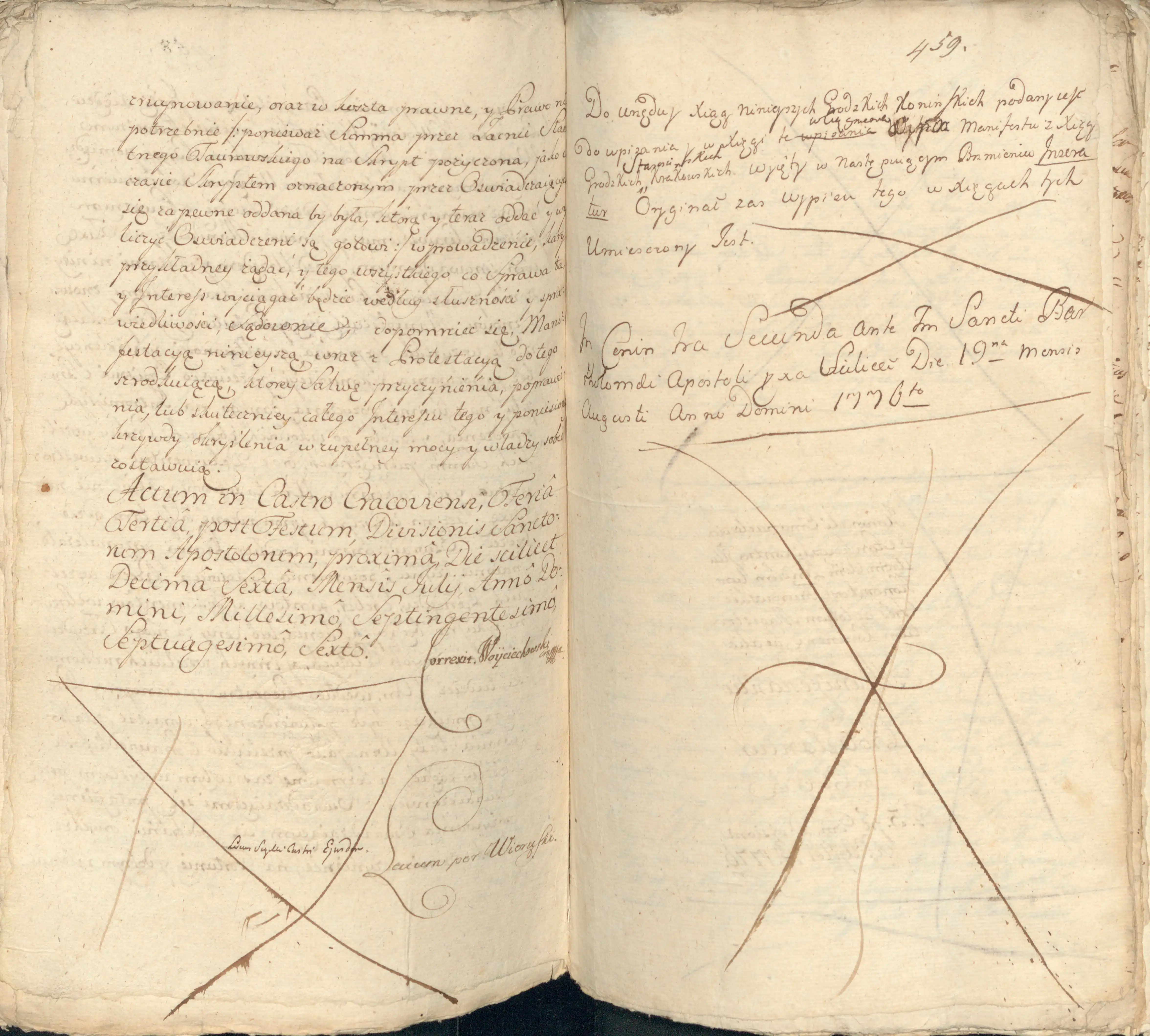 Archiwum Państwowe w Poznaniu, Księgi sądu i urzędu grodzkiego w Koninie, sygn. Konin Gr. 145, k. 458v-459