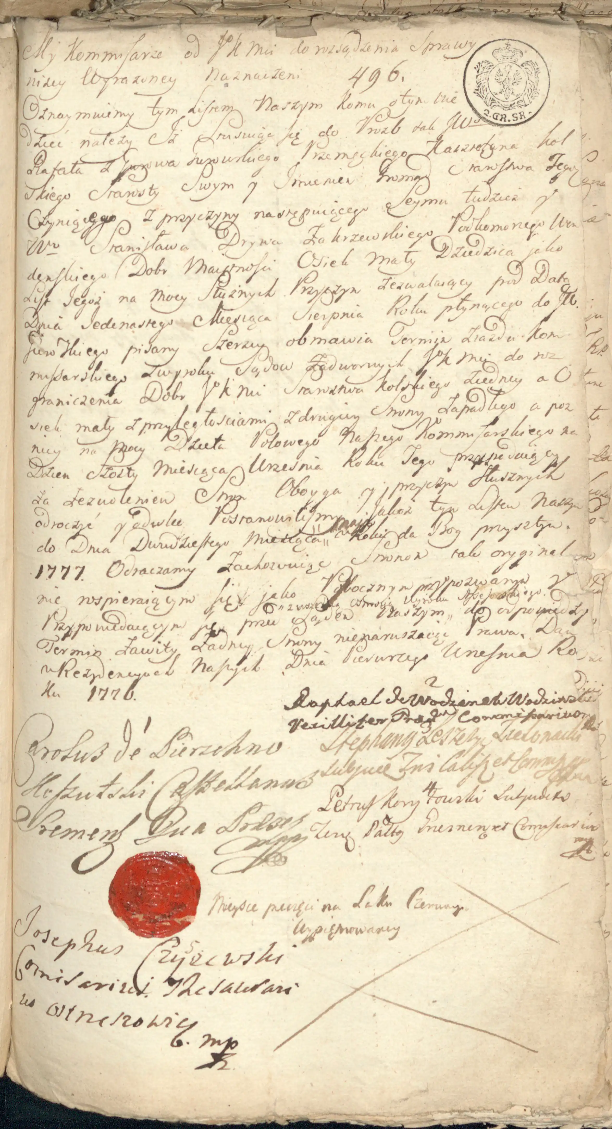 Archiwum Państwowe w Poznaniu, Księgi sądu i urzędu grodzkiego w Koninie, sygn. Konin Gr. 145, k. 496