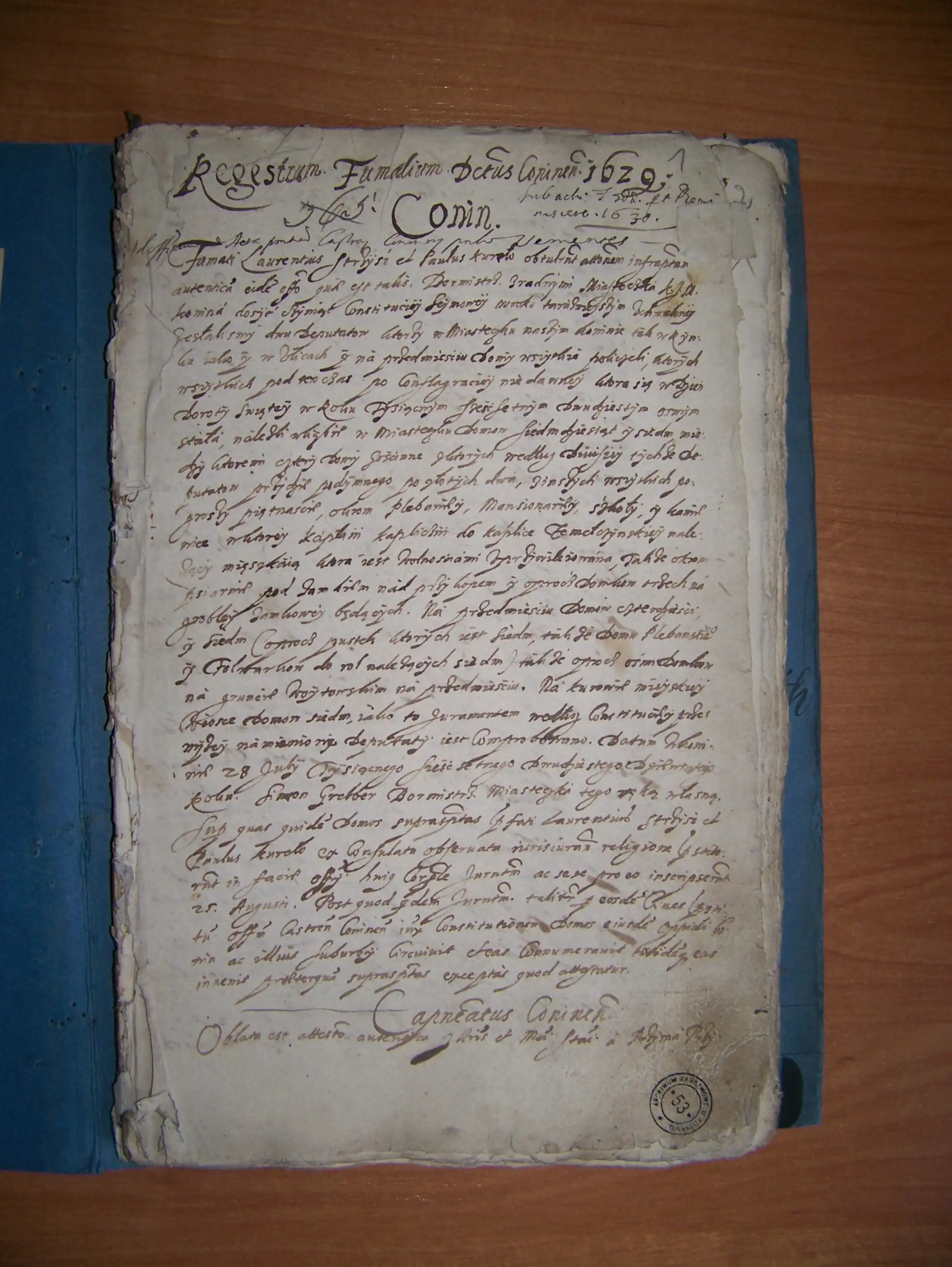 Archiwum Państwowe w Poznaniu, Księgi sądu i urzędu grodzkiego w Koninie, sygn. Konin Gr. 163, k. 1.