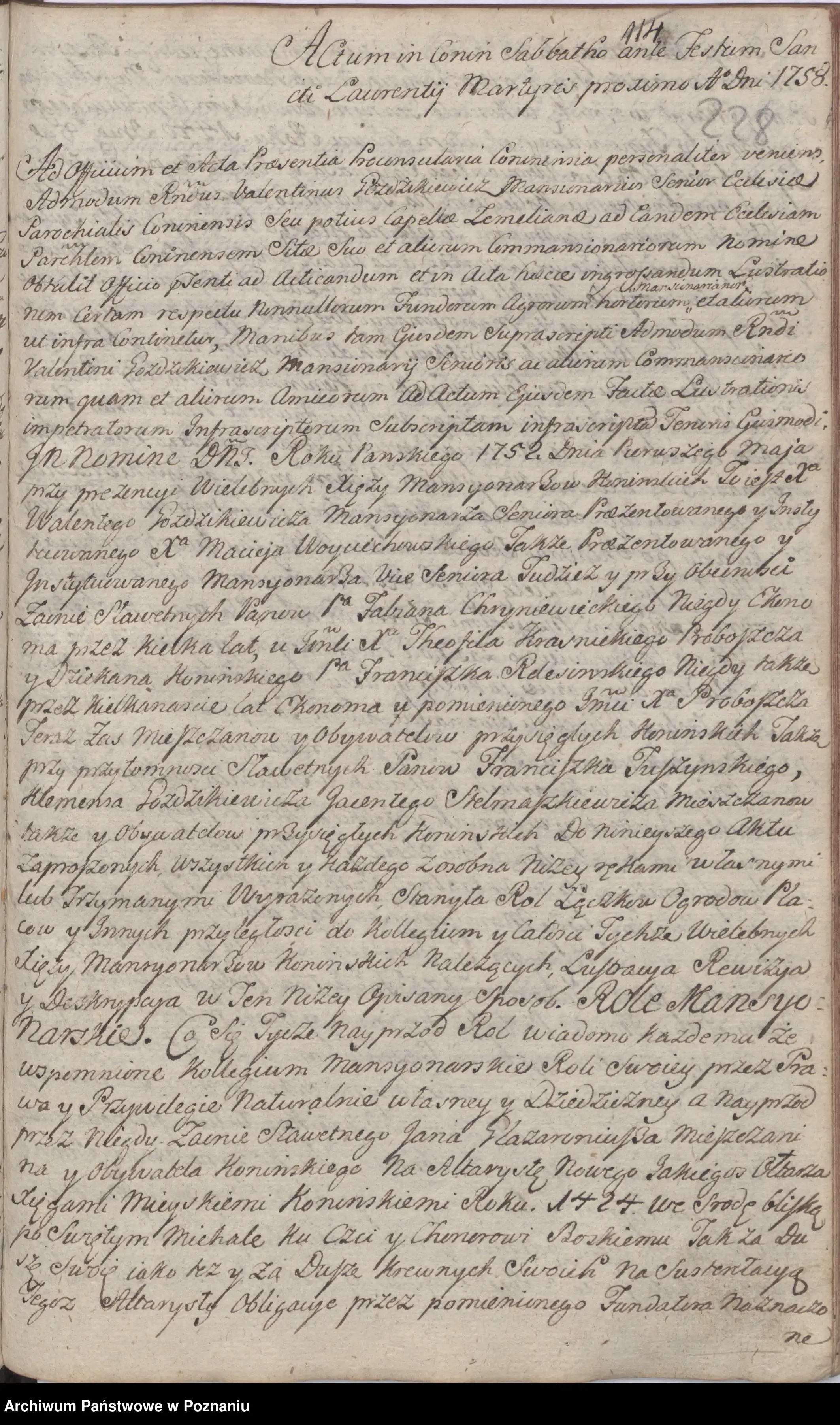 Archiwum Państwowe w Poznaniu, Akta miasta Konin, sygn. I/8, s. 228