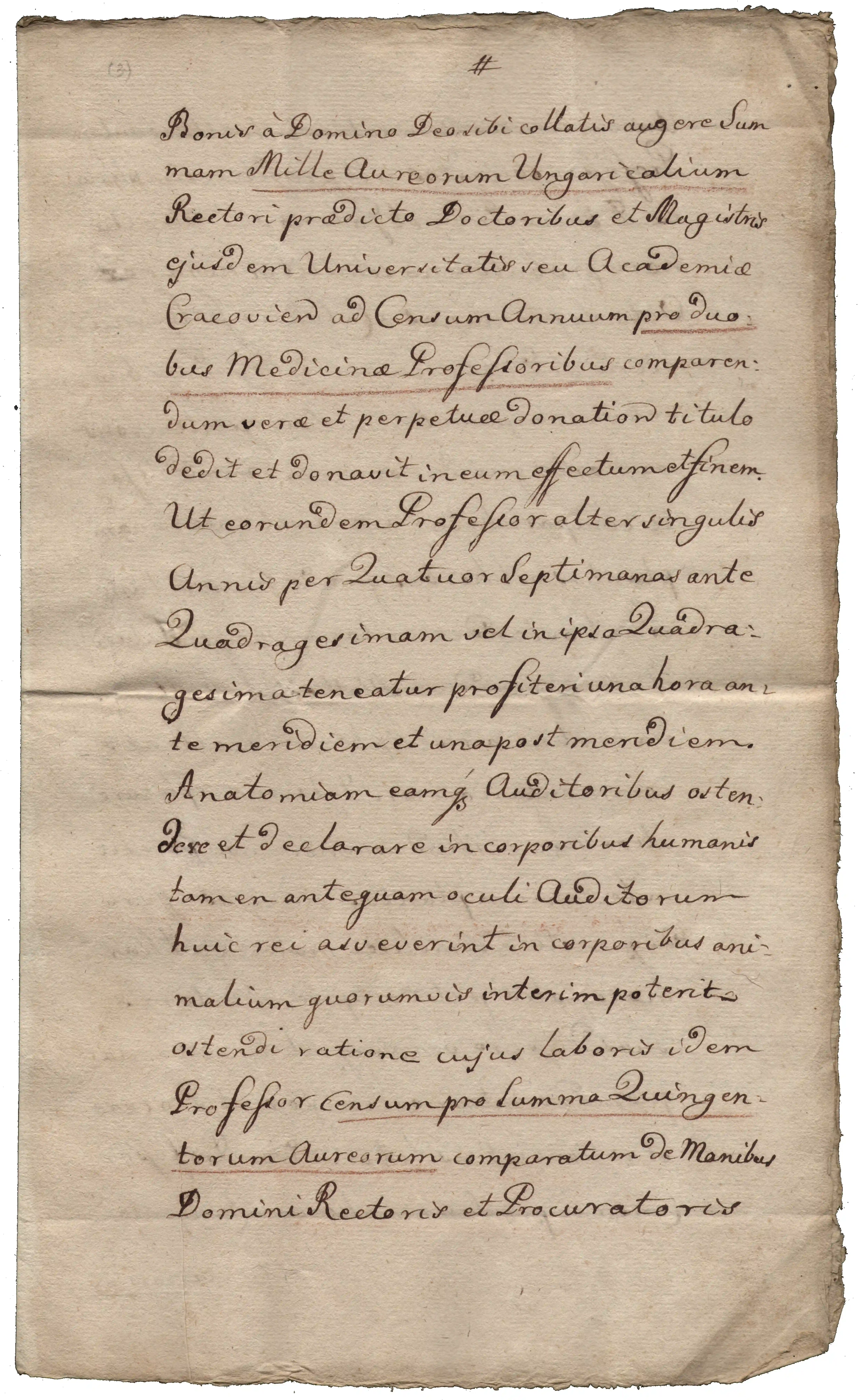 Archiwum Uniwersytetu Jagiellońskiego, sygn. 3945, s. 3.