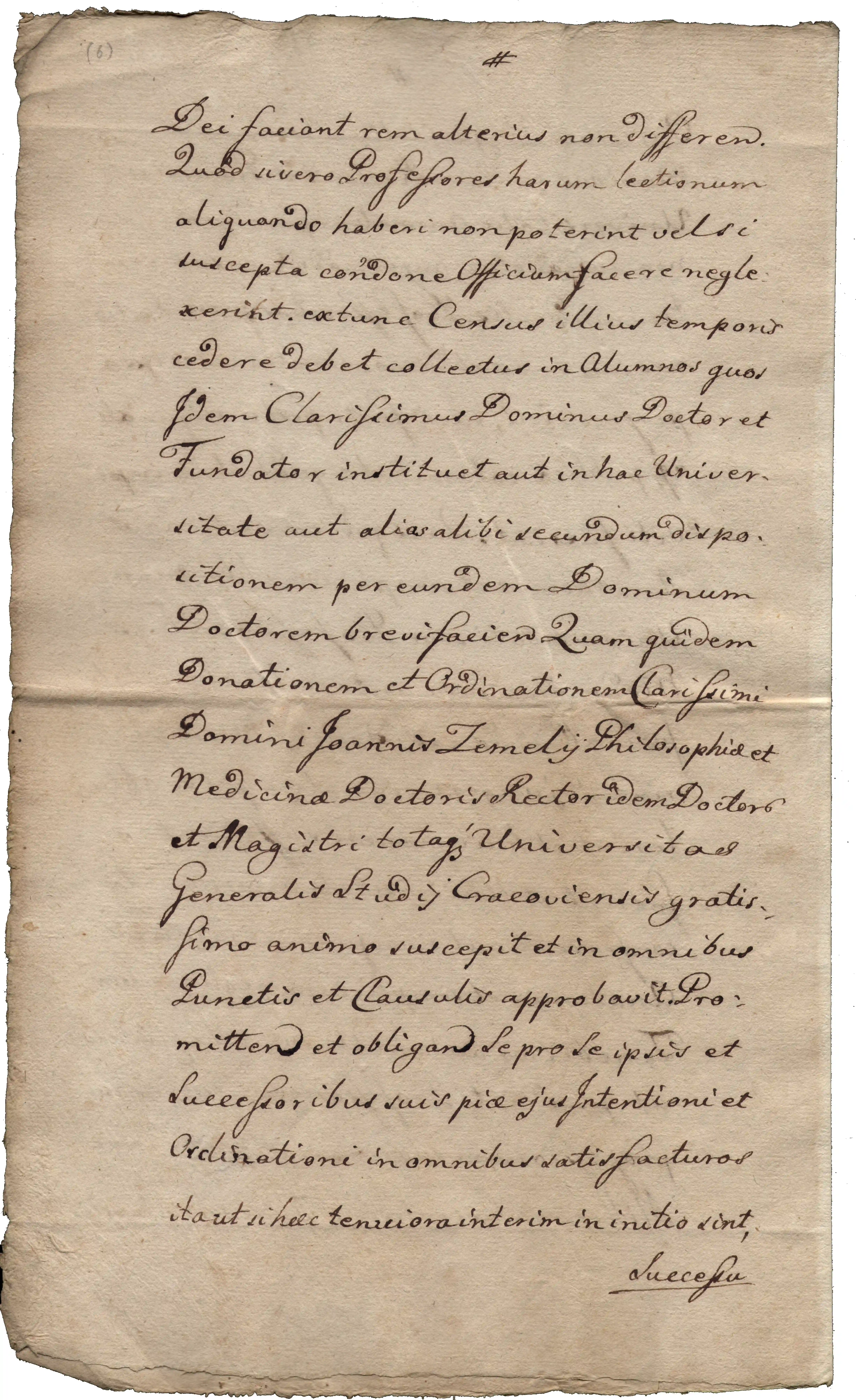 Archiwum Uniwersytetu Jagiellońskiego, sygn. 3945, s. 6.