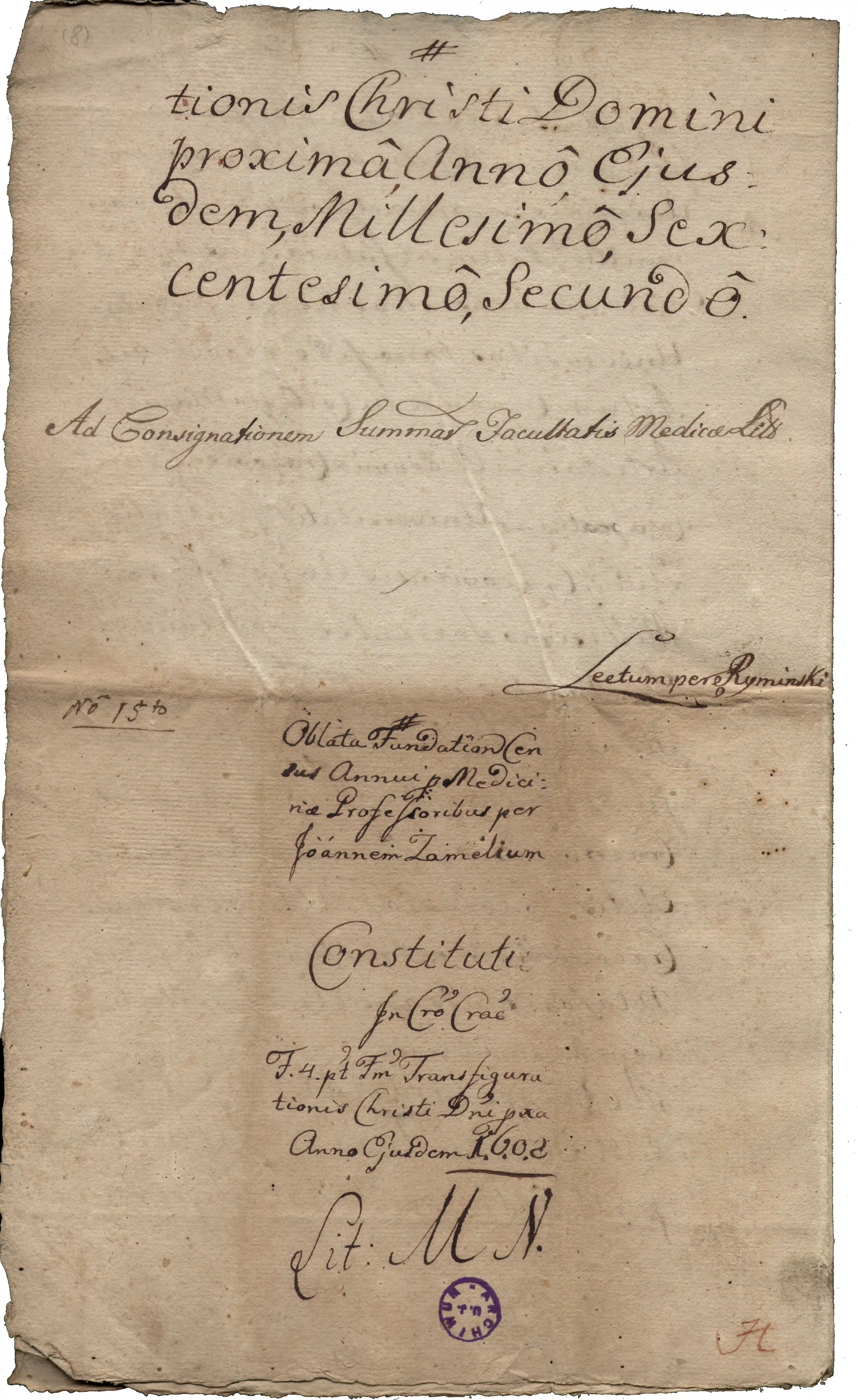 Archiwum Uniwersytetu Jagiellońskiego, sygn. 3945, s. 8.