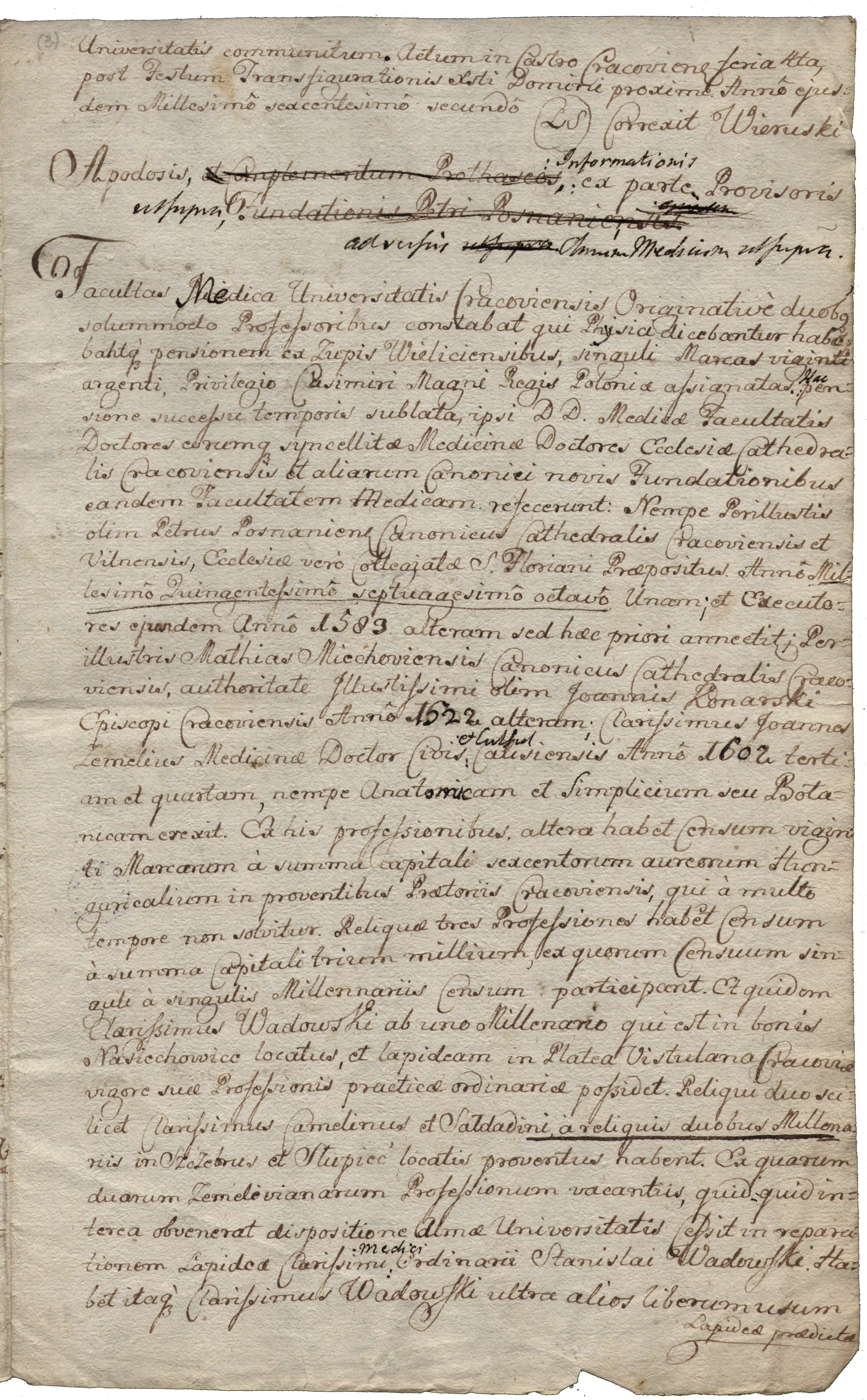 Archiwum Uniwersytetu Jagiellońskiego, sygn. 3947, s. 2.